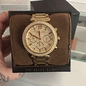 Michael Kors Gold-Tone Crystal Watch